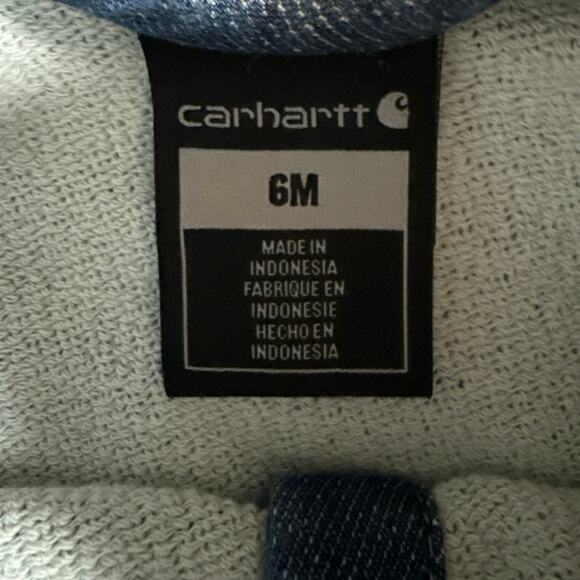 Girls Infant Carhartt Long-Sleeve Snap Leg Denim Coverall Ruffle Size 6 months - Picture 4 of 7